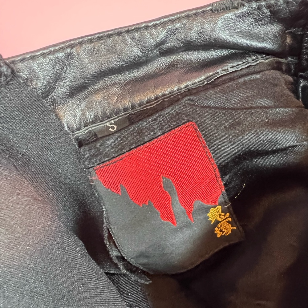 ❌SOLD-DEPOP❌ Onitsuka “Born To Win” Patch Leather Pants - Picture 7 of 8